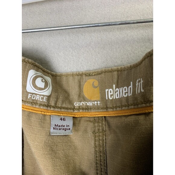 Carhartt Shorts Mens 46 Beige Force Relaxed Fit Ripstop Cargo Pockets Workwear - Picture 3 of 9